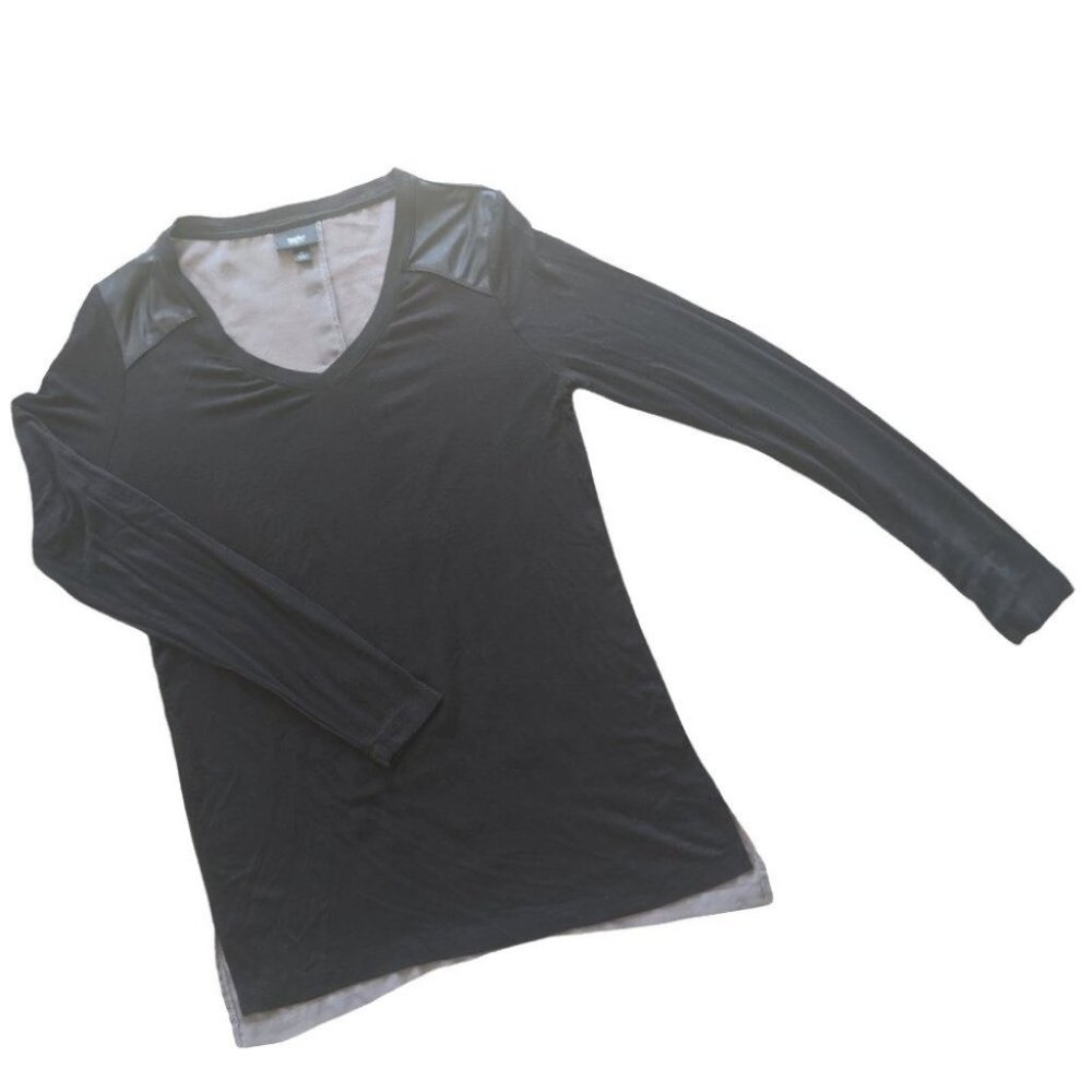 MOSSIMO Women's Long Sleeve Shirt Black Gray Size S Great Condition